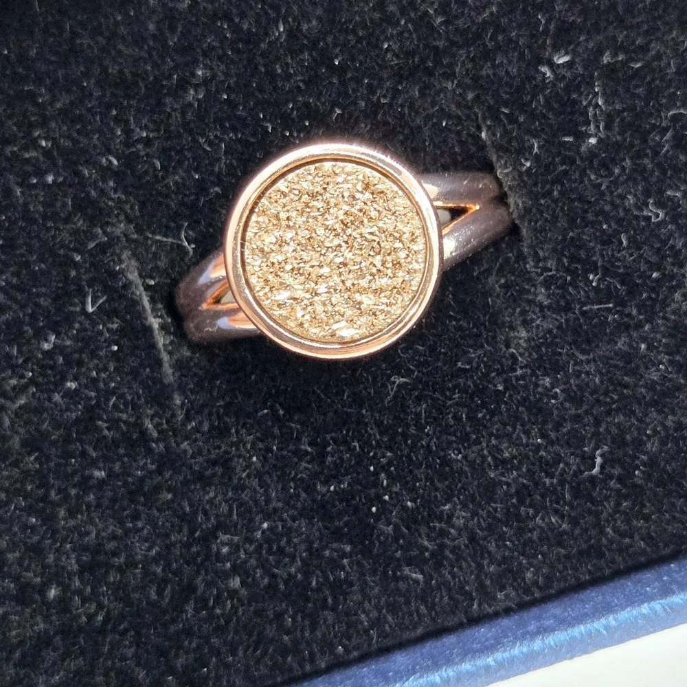 Elda and Co Rose Gold Shimmering Druzy Ring Size 5 NWT‎